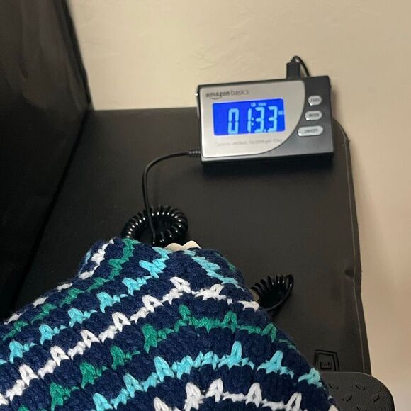 NWT ST. JOHN’S BAY Women’s Cable Knit Sweater Sz Large Crew Neck Blue White LS - Picture 12 of 12